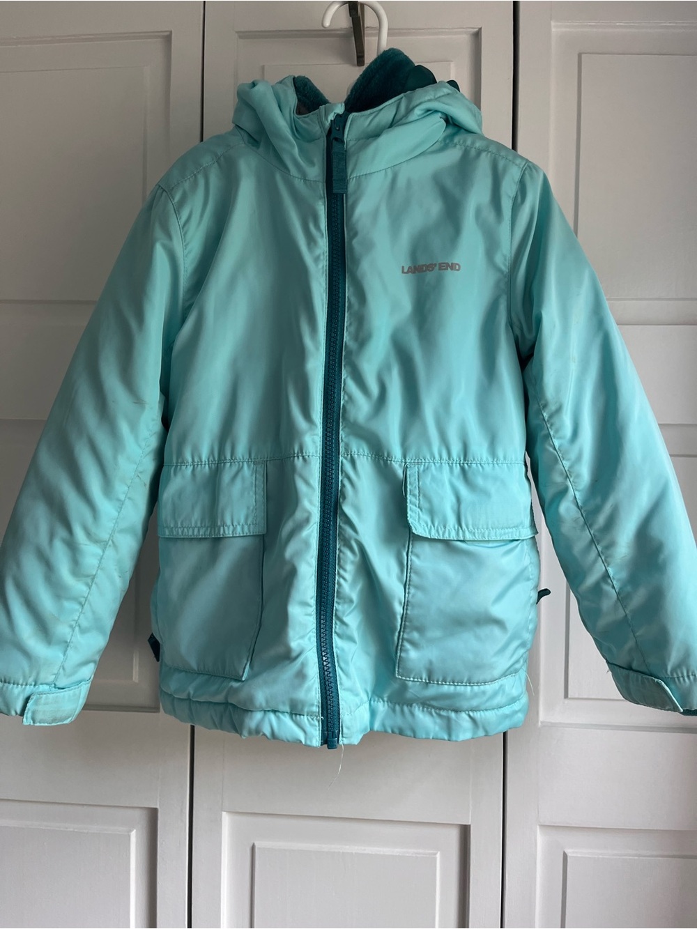 Lands' End Girls' Aqua Water Resistant Insulated 3 in 1 Jacket